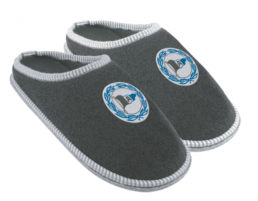 Arminia Bielefeld Pantoffeln Logo Grau