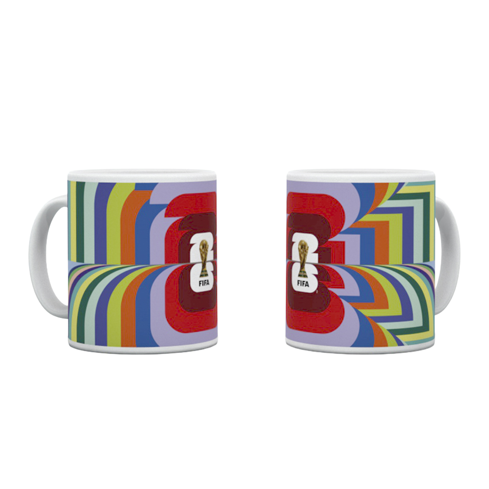 Fussball-Tasse Emblem WM 26 bunt